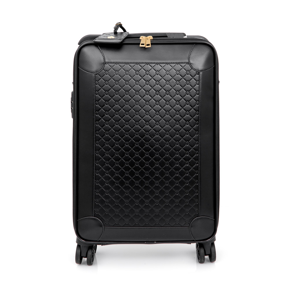 MALA DE BORDO 4 RODAS 360° PRETA MONOGRAMA + TAG IDENTIFICAÇÃO image number 0