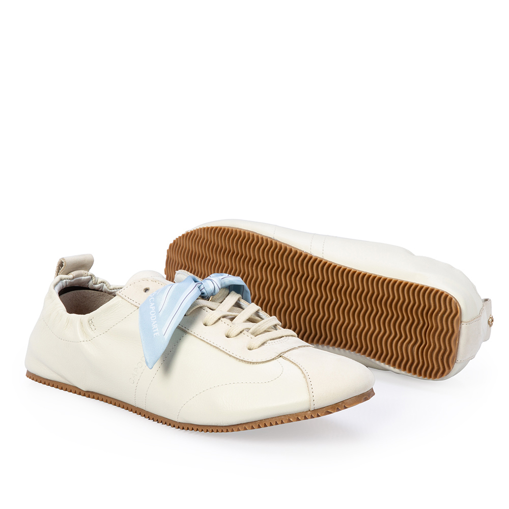 T&Ecirc;NIS FEMININO BRANCO DUNA DE COURO BALLERINA SNEAKERS image number 3