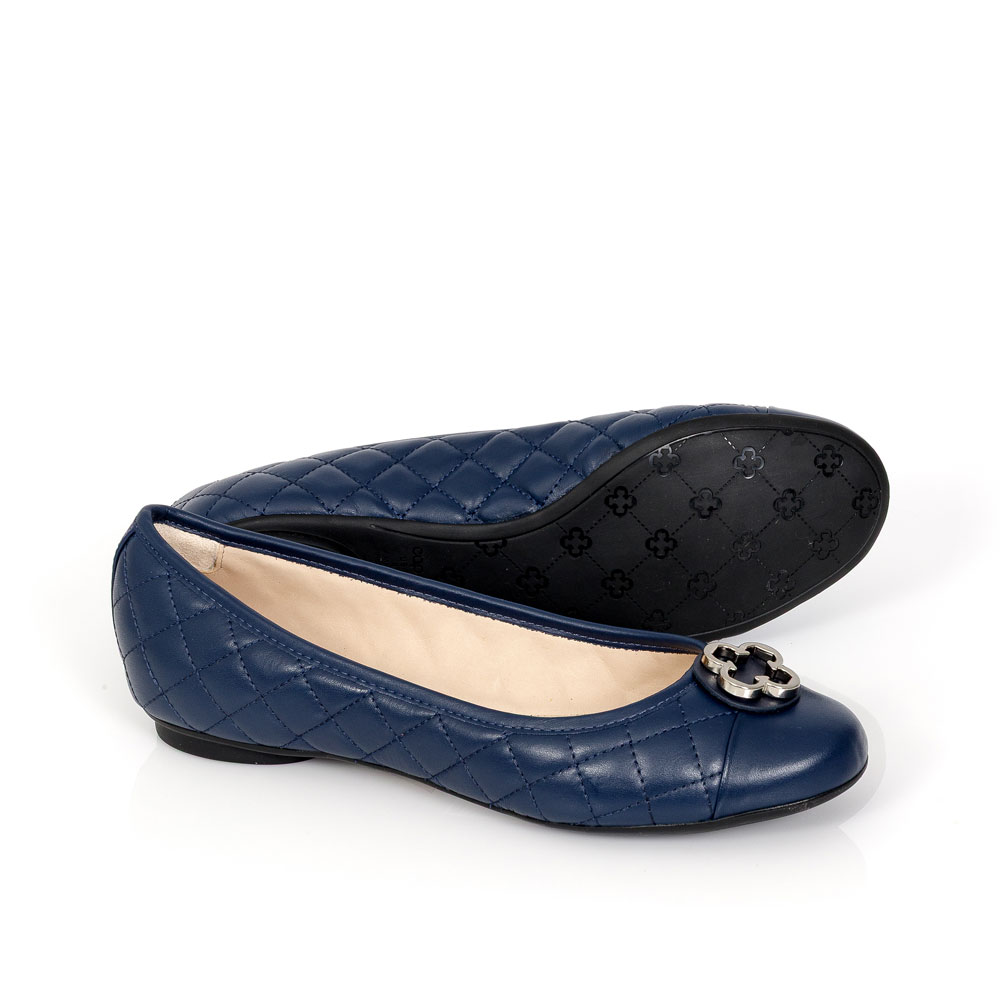 SAPATILHA CATHERINE COURO MARINHO AZZURRO MATELASS&Ecirc; image number 3