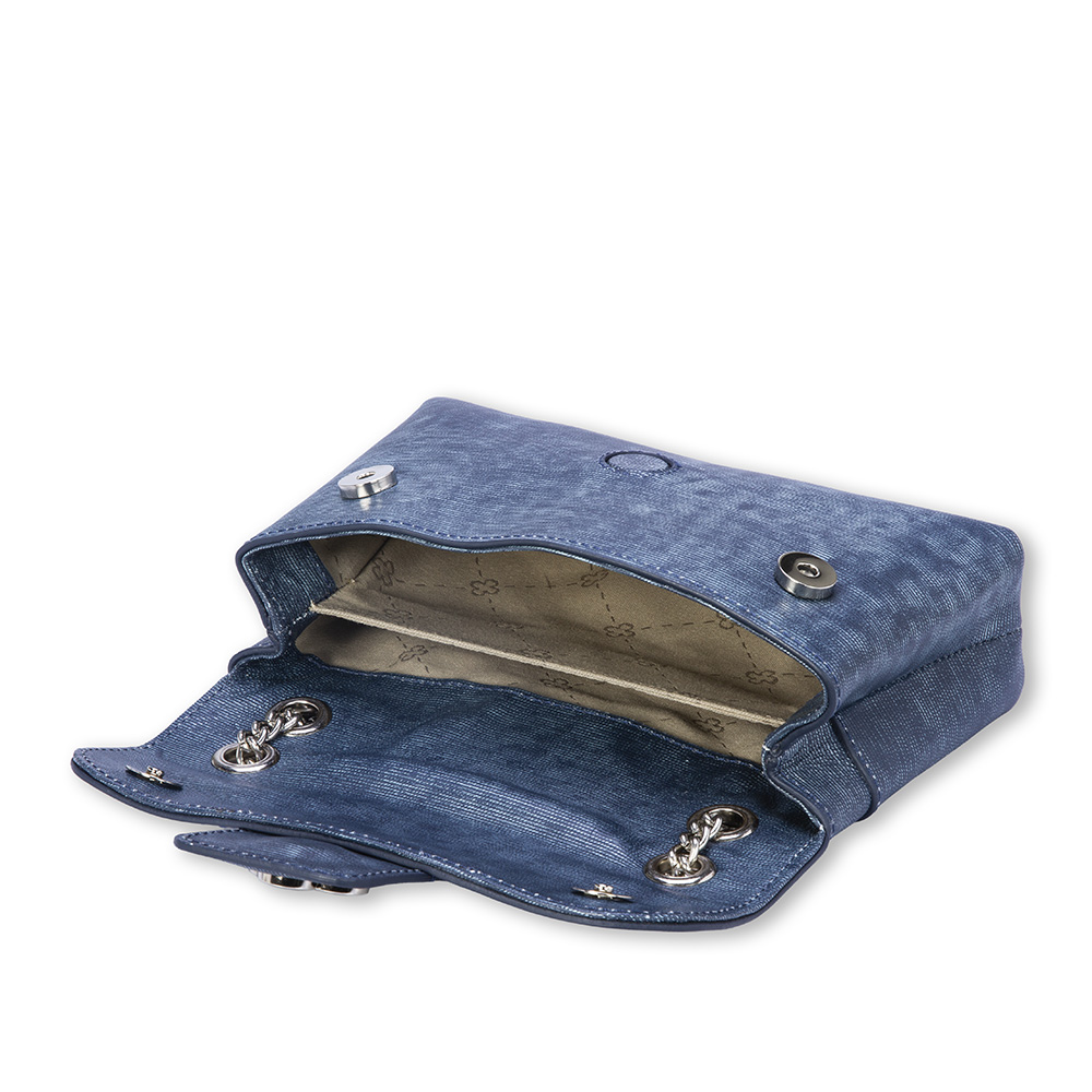BOLSA PEQUENA DENIM DE COURO ALÇA CORRENTE image number 4