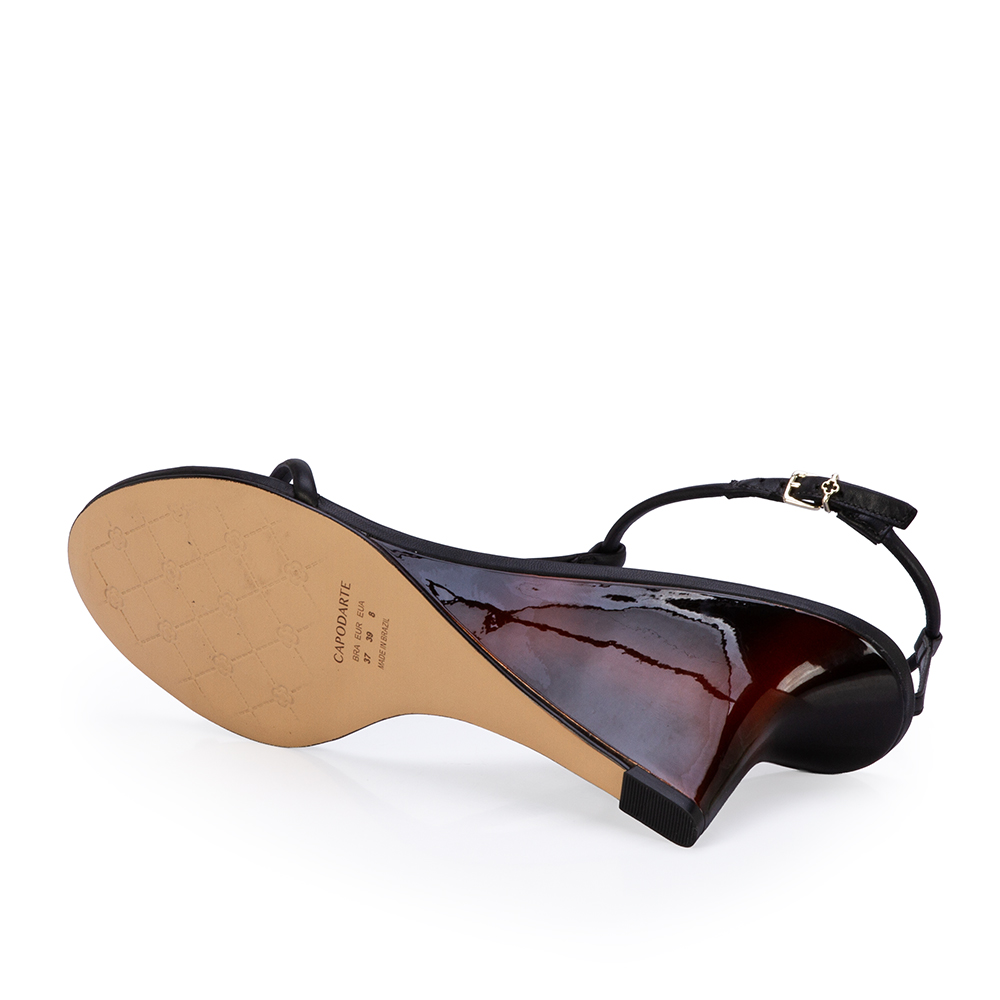 SAND&Aacute;LIA SALTO ANABELA TORTOISE PRETA DE COURO image number 3