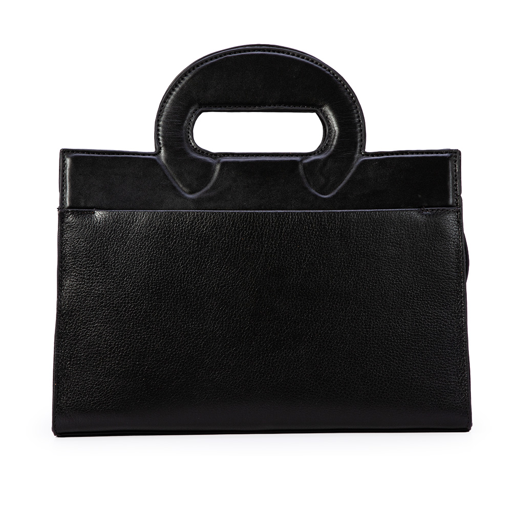 BOLSA TOTE PRETA DE COURO image number 2