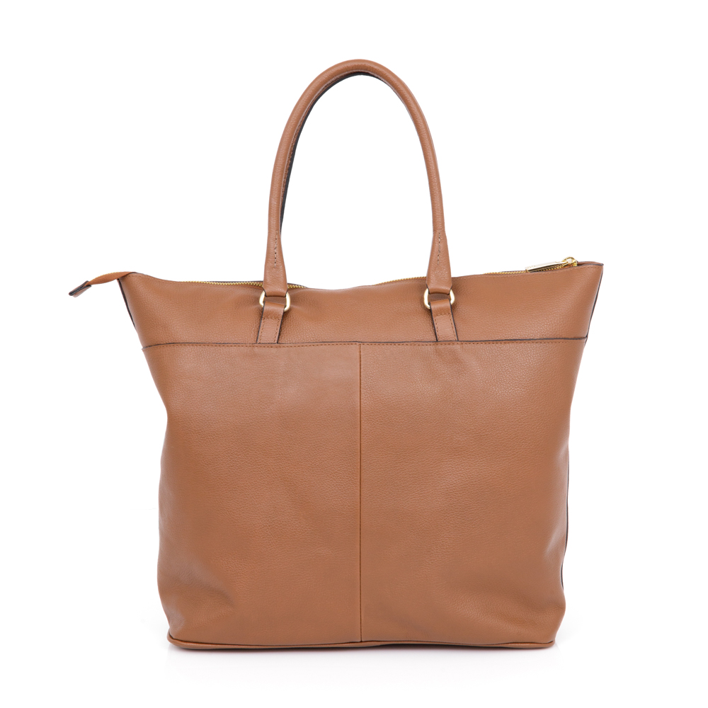 BOLSA SHOPPER GRANDE CARAMELO DE COURO image number 2