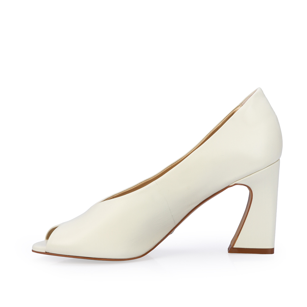 PEEP TOE BRANCO DUNA DE COURO SALTO ALTO image number 2