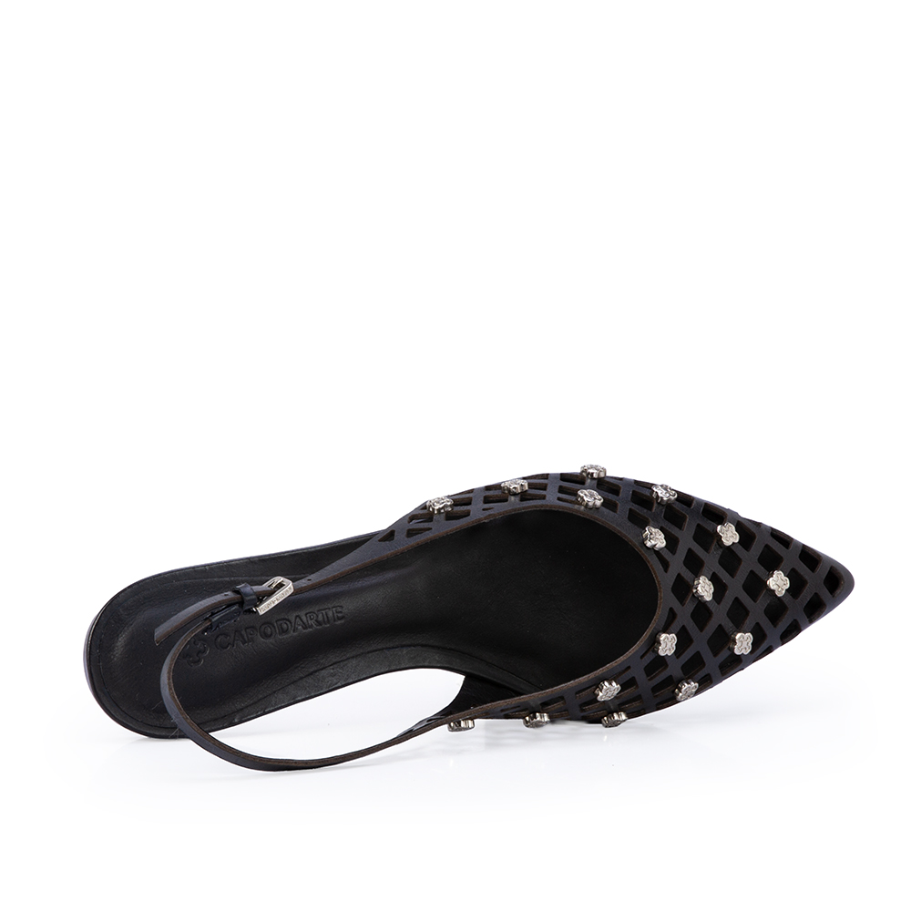 SAPATILHA SLINGBACK PRETA DE COURO image number 4