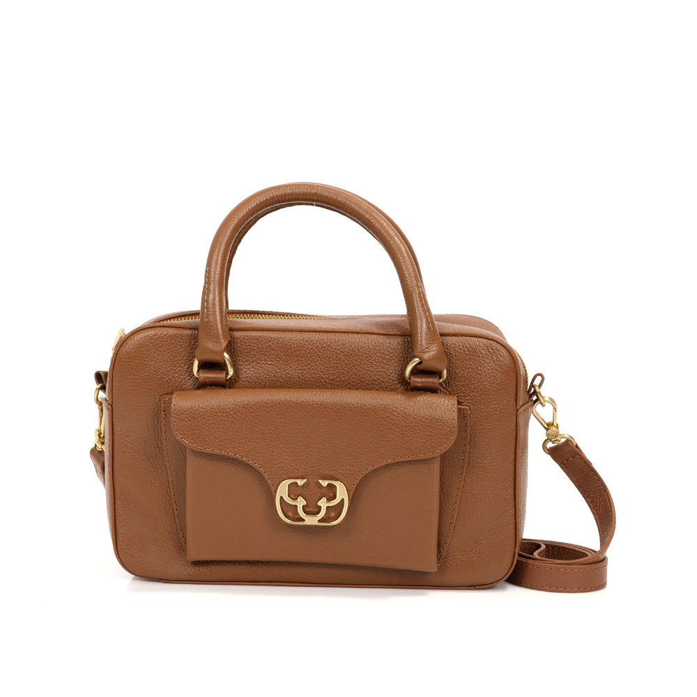 BOLSA TOTE DE COURO CARAMELO MOGNO image number 0