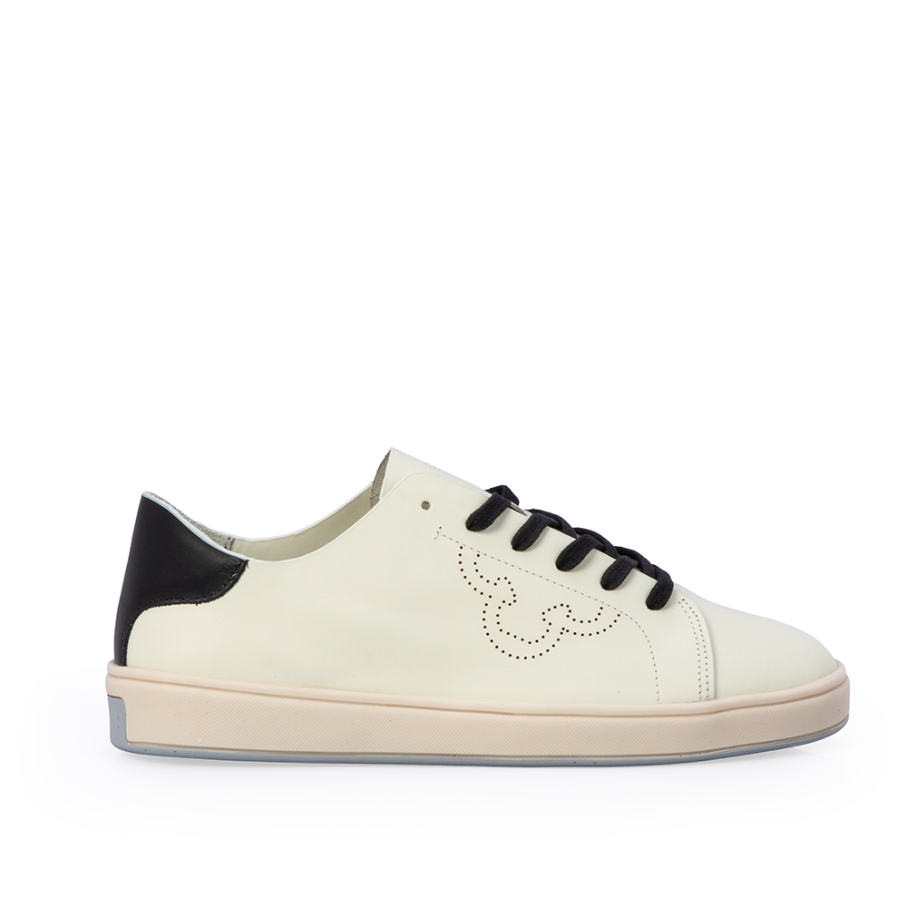 T&Ecirc;NIS CASUAL BEGE DUNA E PRETO DE COURO AMARRA&Ccedil;&Atilde;O FEMININO image number 0