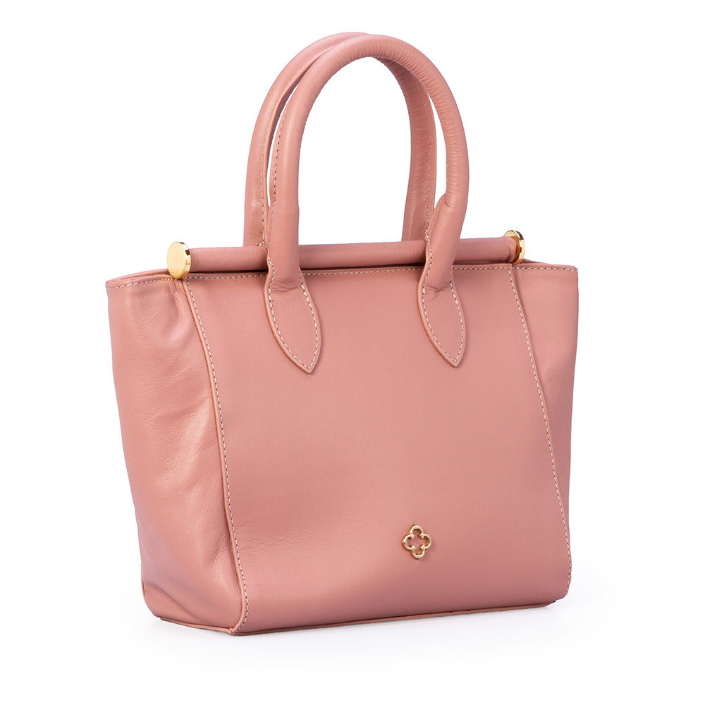 BOLSA TOTE DE COURO ROSA image number 3