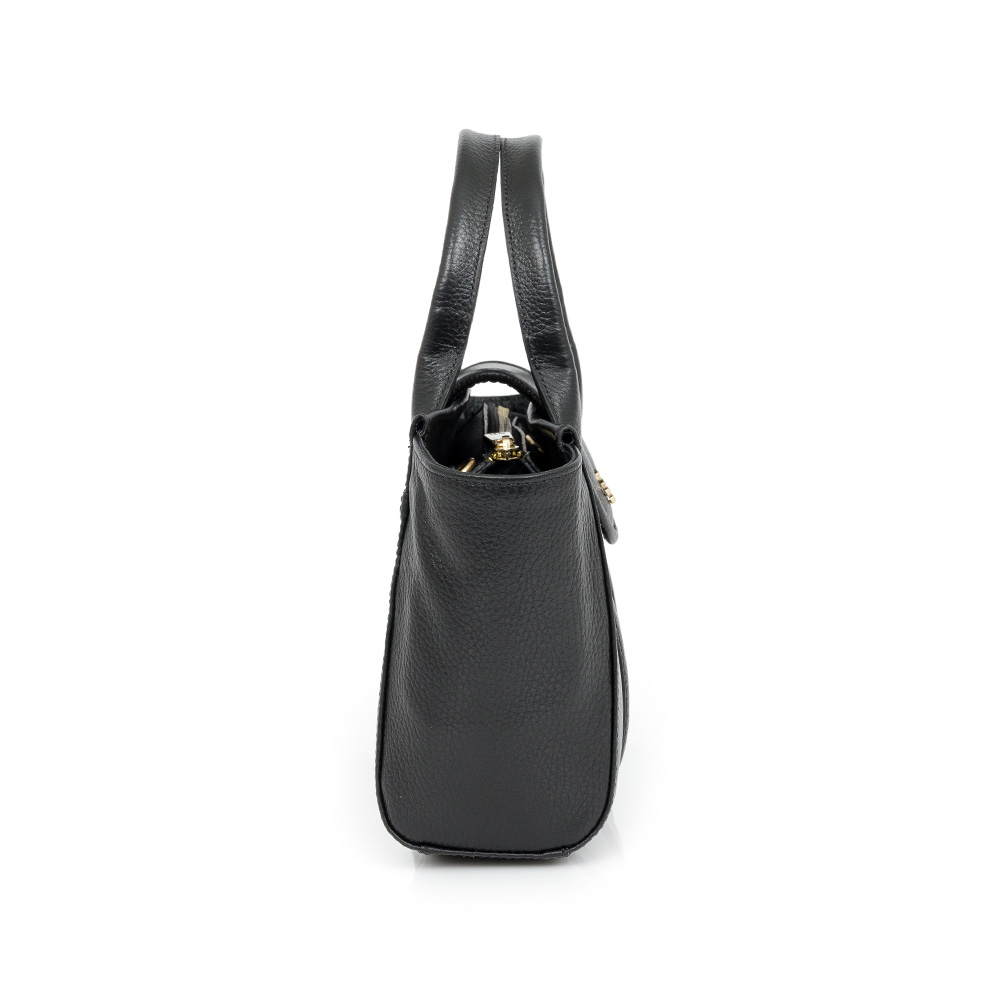 BOLSA TIRACOLO PRETA DE COURO TOTE image number 1