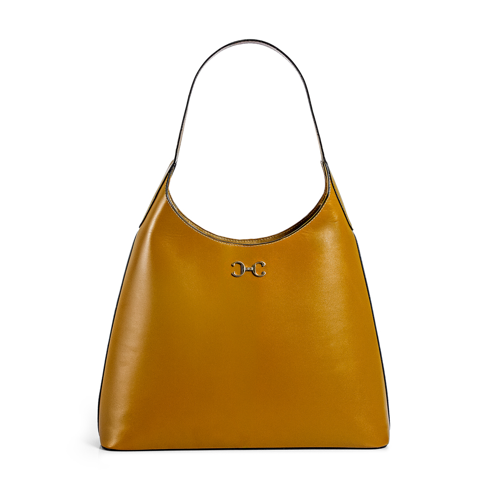 BOLSA HOBO DE COURO AMARELO CITRINO image number 0