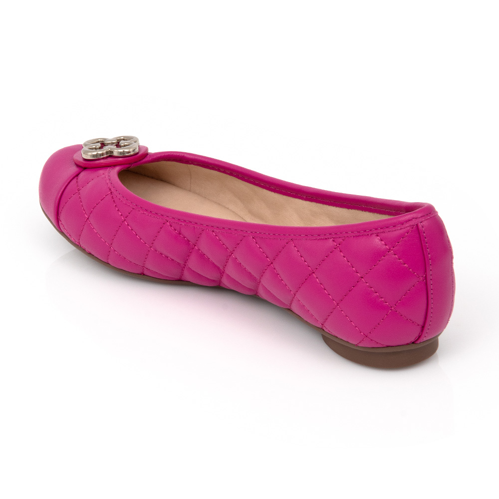 SAPATILHA CATHERINE VINTAGE ROSA DE COURO MATELASSÊ image number 2