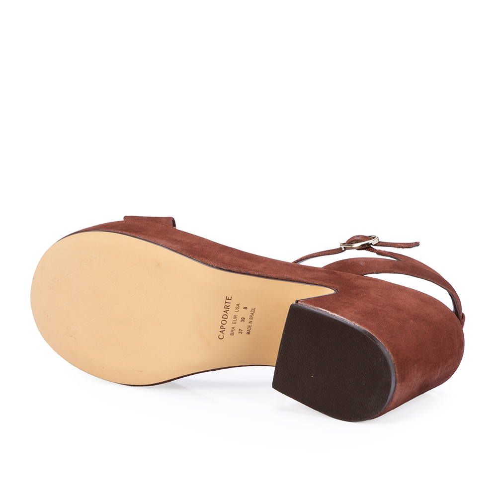 SAND&Aacute;LIA MEIA PATA MARROM &Eacute;BANO DE COURO NOBUCK image number 3