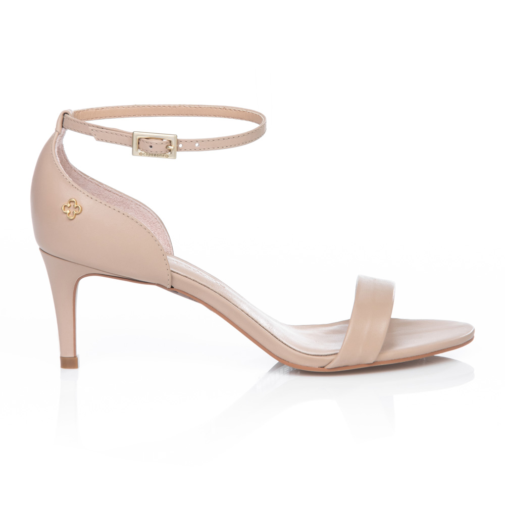 SANDÁLIA NUDE SEDA SALTO ALTO DE COURO image number 0