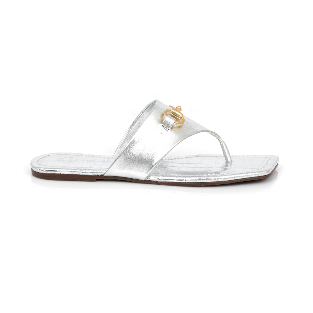 CHINELO RASTEIRA BICO QUADRADO PRATA image number 1