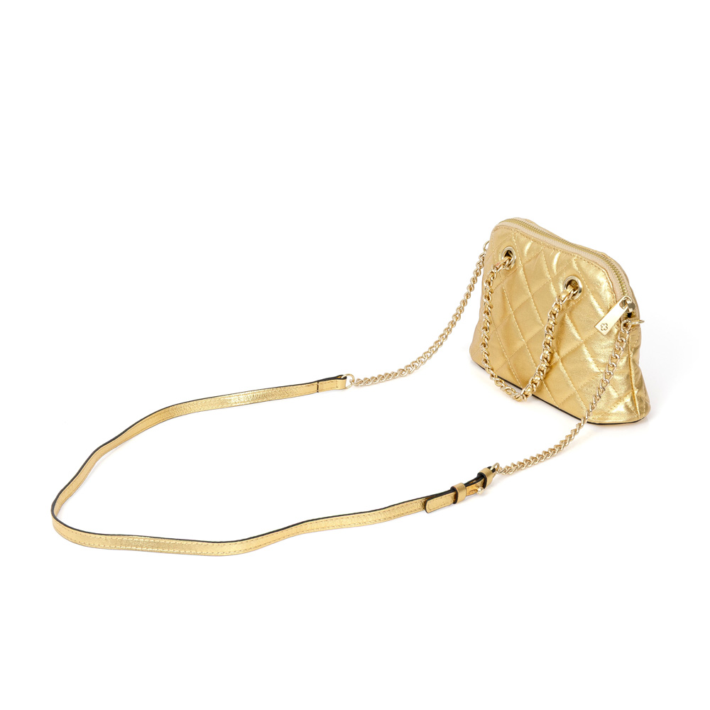 BOLSA TIRACOLO DOURADA DE COURO MATELASSÊ SHOULDER BAG image number 1