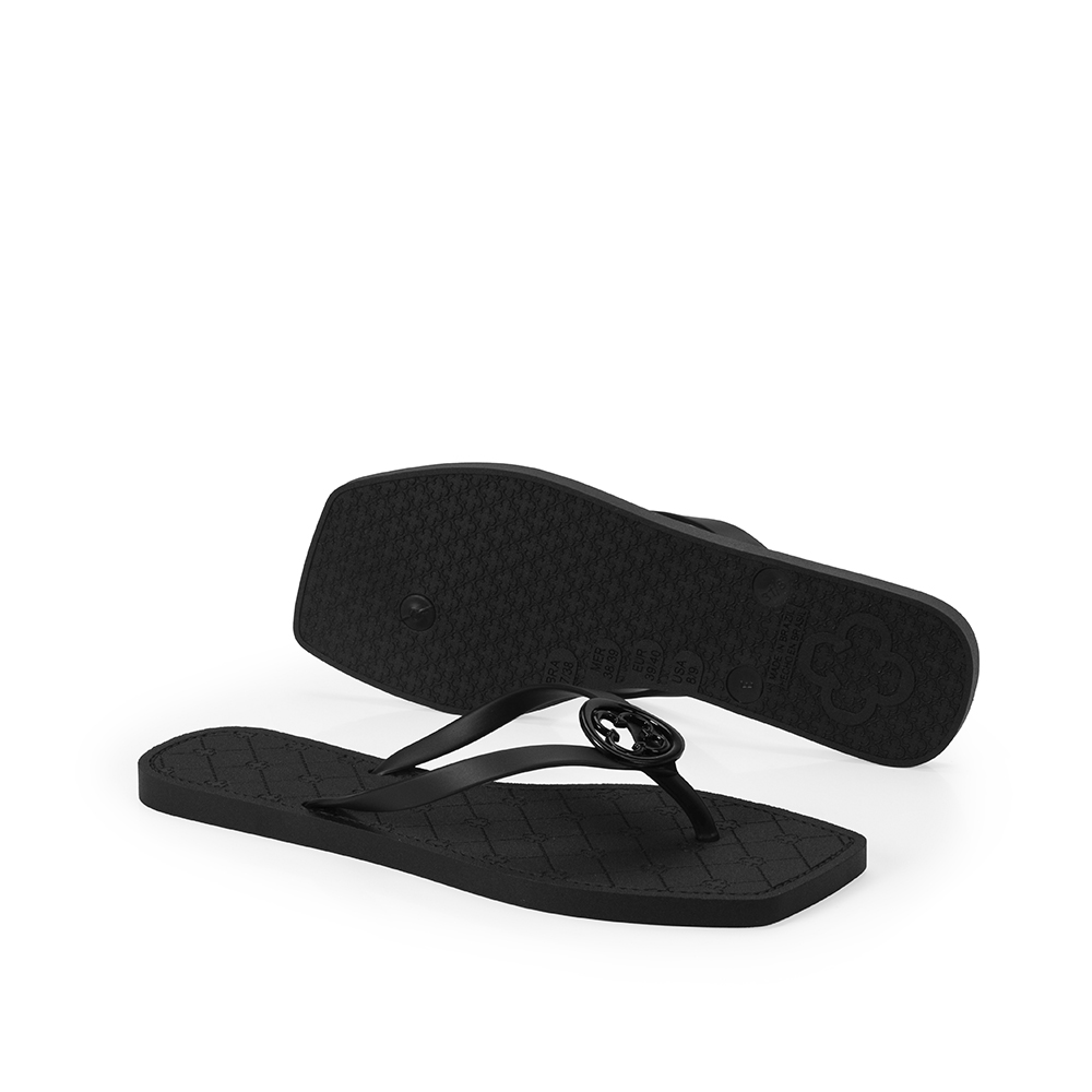 CHINELO BICO QUADRADO PRETO MONOGRAMA image number 3