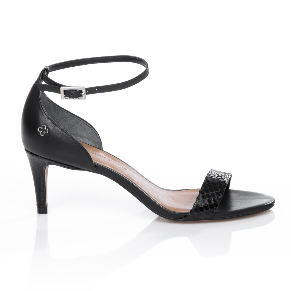 SAND&Aacute;LIA SALTO ALTO PRETA DE COURO PITONE image number 0