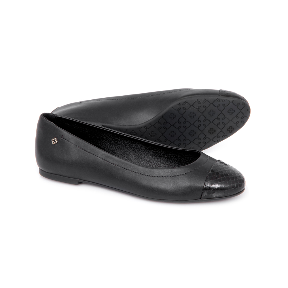 SAPATILHA PRETA BICO REDONDO PITONE image number 3
