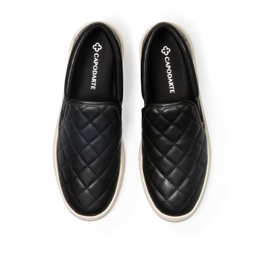 TÊNIS FEMININO SLIP ON PRETO MATELASSÊ image number 4