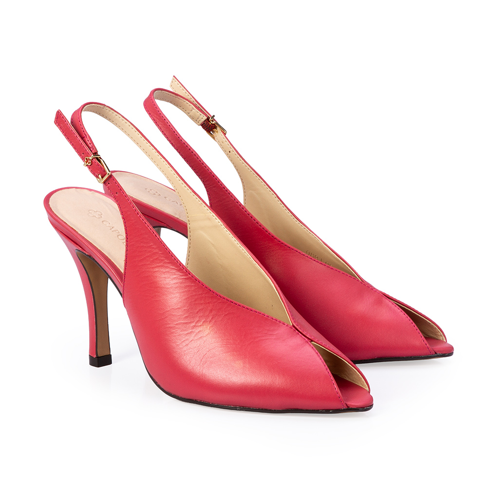 PEEP TOE SLINGBACK ROSA MAGN&Oacute;LIA DE COURO image number 2