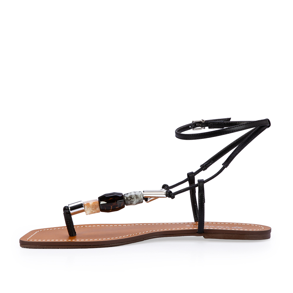 SAND&Aacute;LIA RASTEIRA PRETA DE COURO image number 2