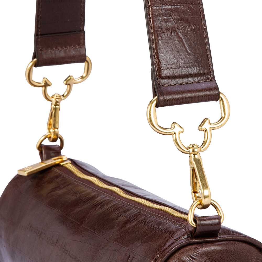 BOLSA CILINDRO MARROM DE COURO SHOULDER BAG image number 3