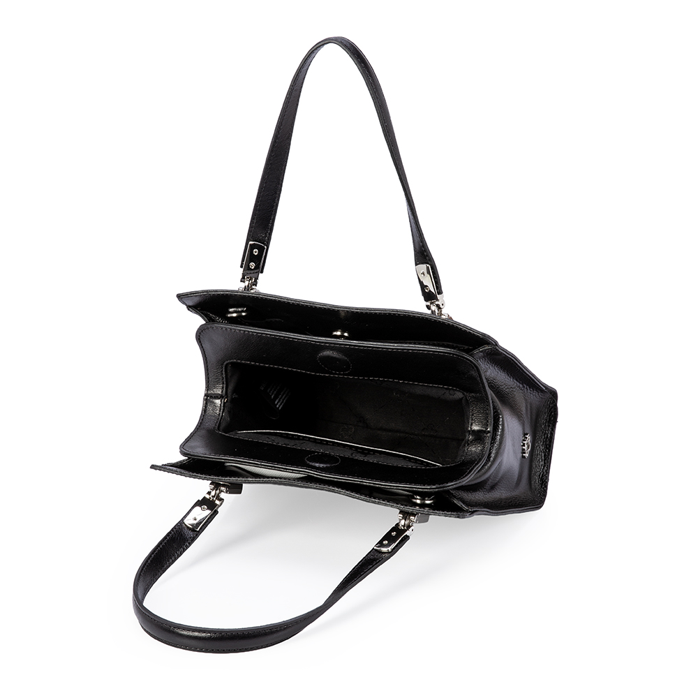 BOLSA TIRACOLO PRETA DE COURO TOTE image number 4