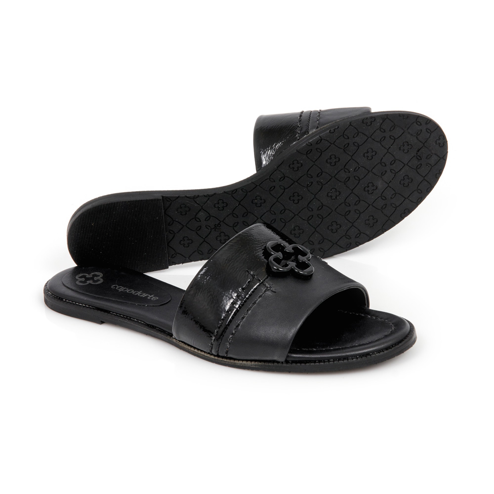 CHINELO PRETO RASTEIRA COURO image number 3