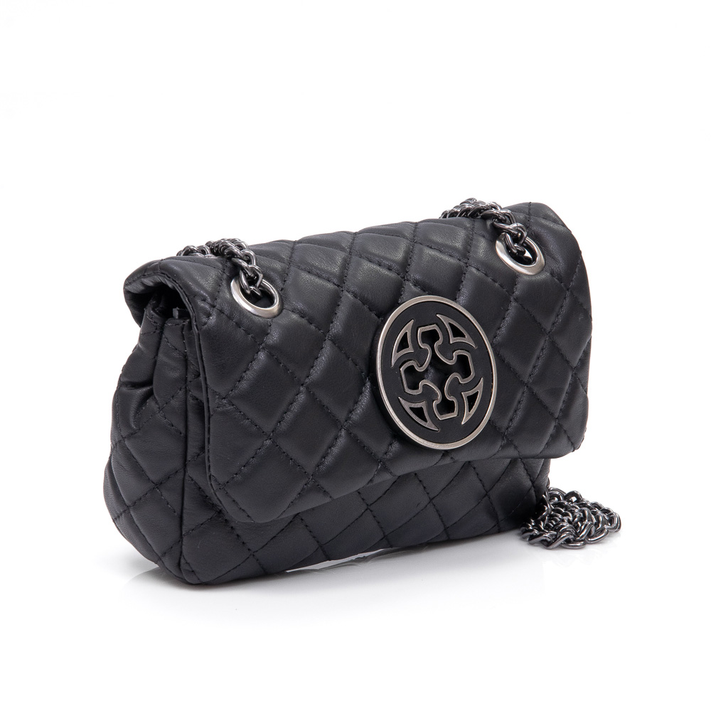 BOLSA PRETA PEQUENA COURO AL&Ccedil;A GRAFITE MINI OLIVIA image number 1