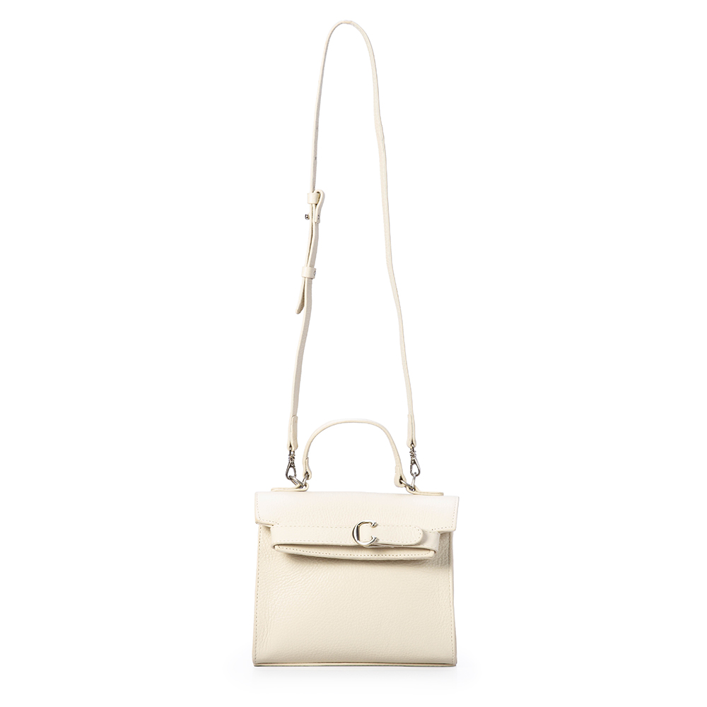 BOLSA PEQUENA BEGE VANILLA DE COURO TOTE image number 1