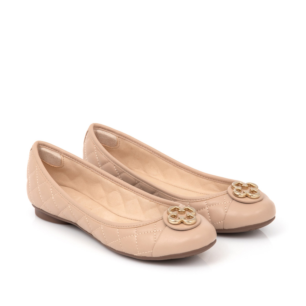 SAPATILHA CATHERINE NUDE SEDA COURO MATELASS&Ecirc; image number 1