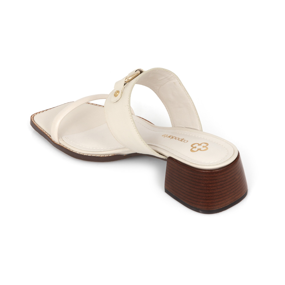 MULE BEGE DE COURO BICO QUADRADO image number 2