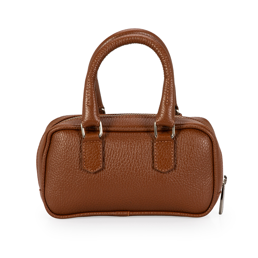 BOLSA PEQUENA MARROM COURO CHARM NUDE image number 2