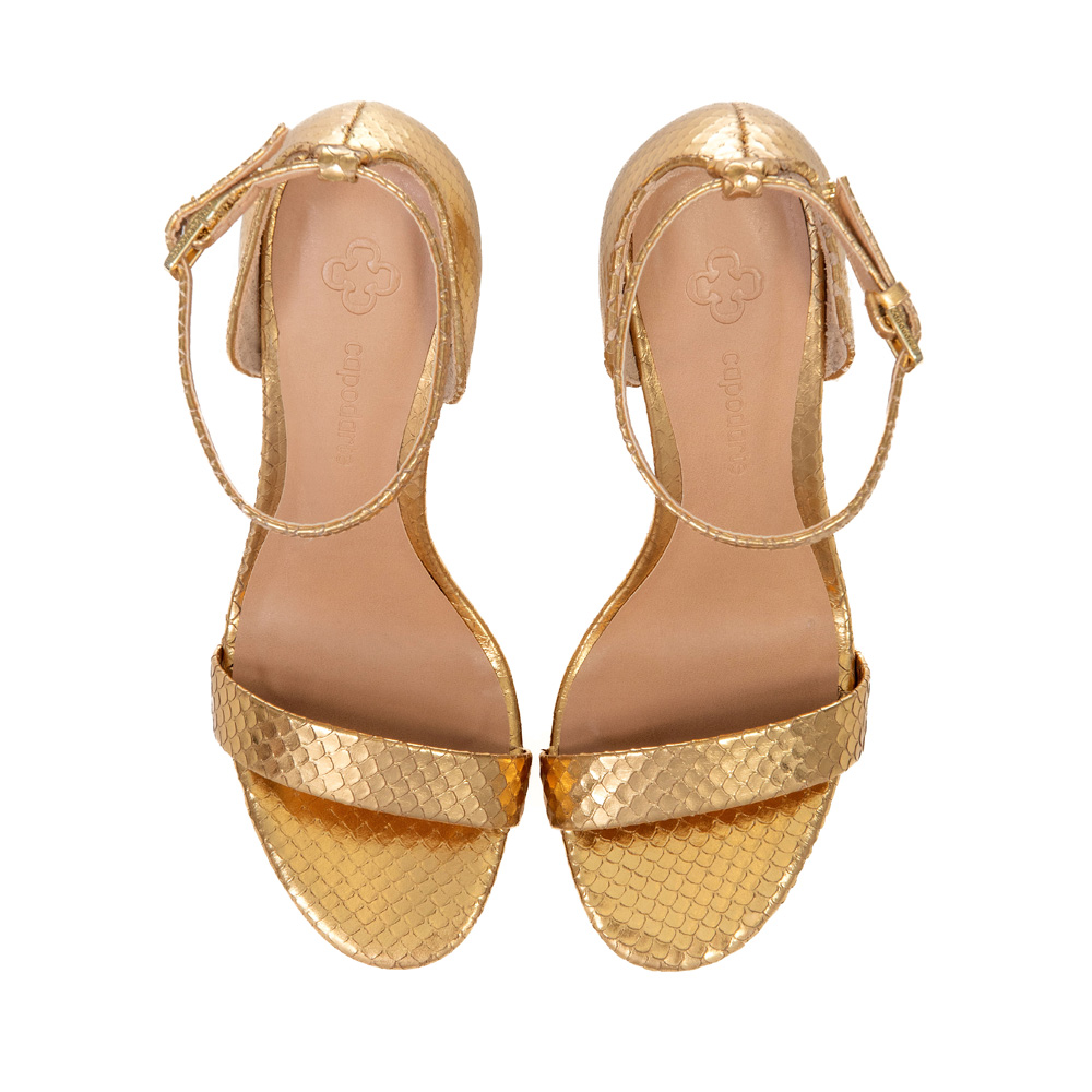 SAND&Aacute;LIA DOURADA SALTO FINO DE COURO image number 4