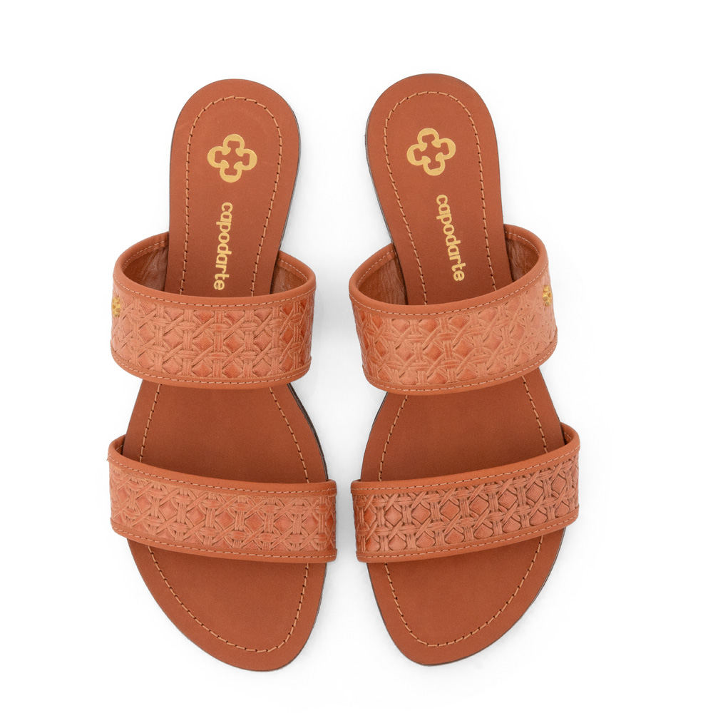 CHINELO RASTEIRA CARAMELO COURO CROCHET image number 4