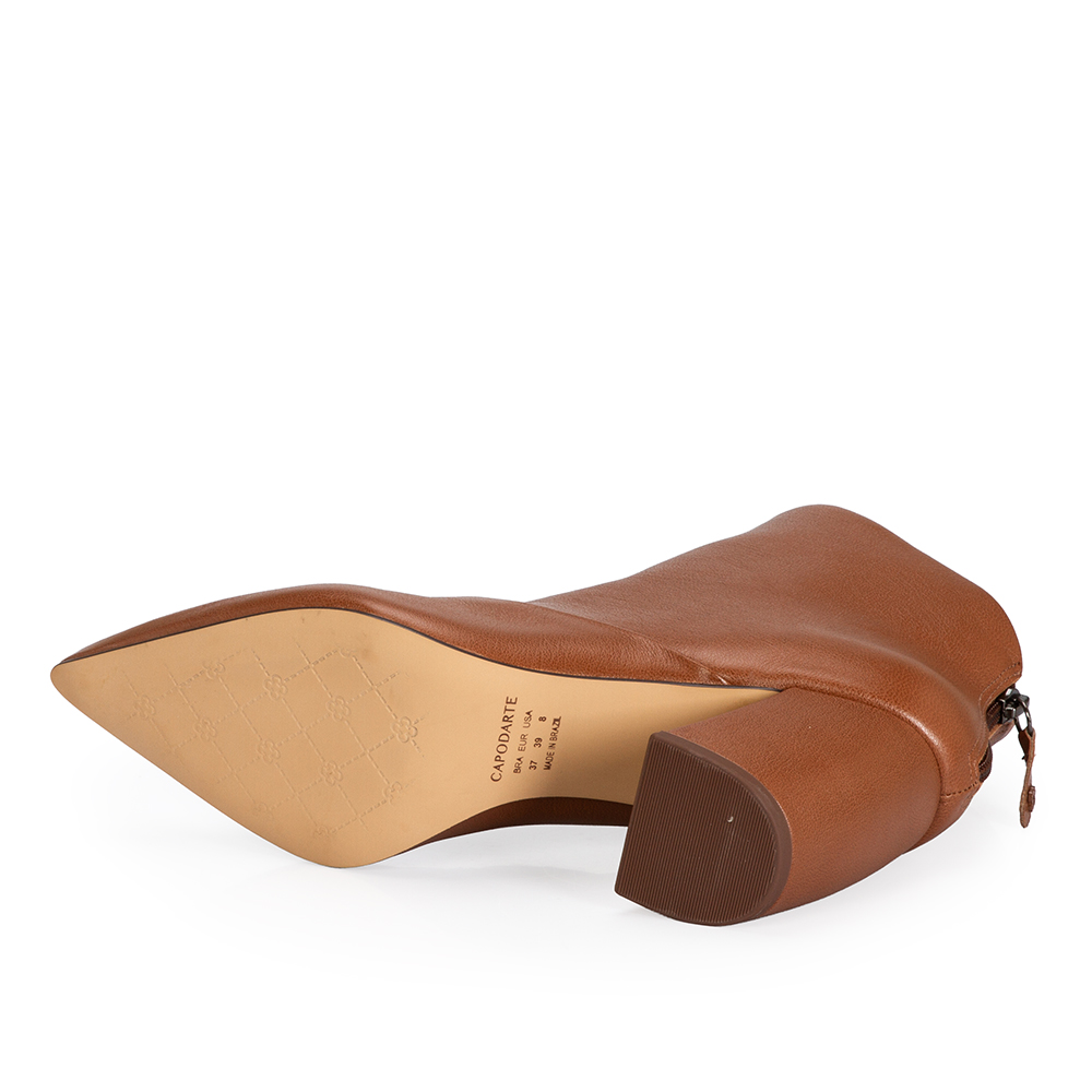 BOTA MARROM COURO CANO CURTO BICO FINO image number 3
