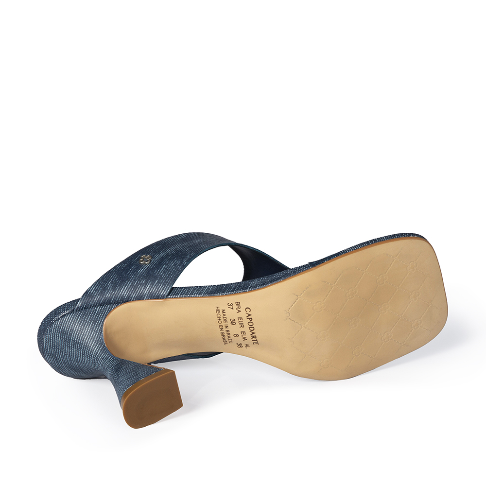 MULE DE COURO SALTO ALTO AZUL image number 3