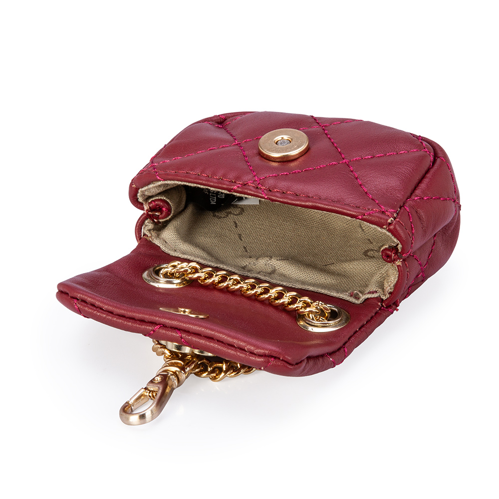 CHAVEIRO MINI BOLSA VERMELHO COURO MATELASS&Ecirc; BAG CHARM image number 4