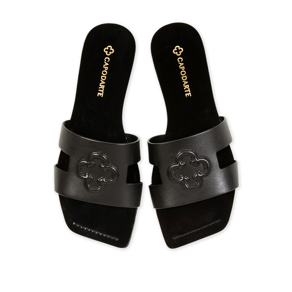CHINELO COURO BICO QUADRADO PRETO image number 4