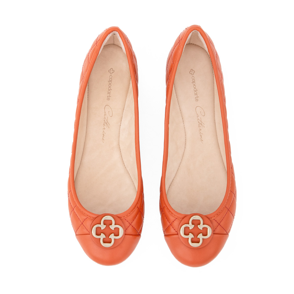 SAPATILHA CATHERINE LARANJA PÁPRICA COURO MATELASSÊ image number 4