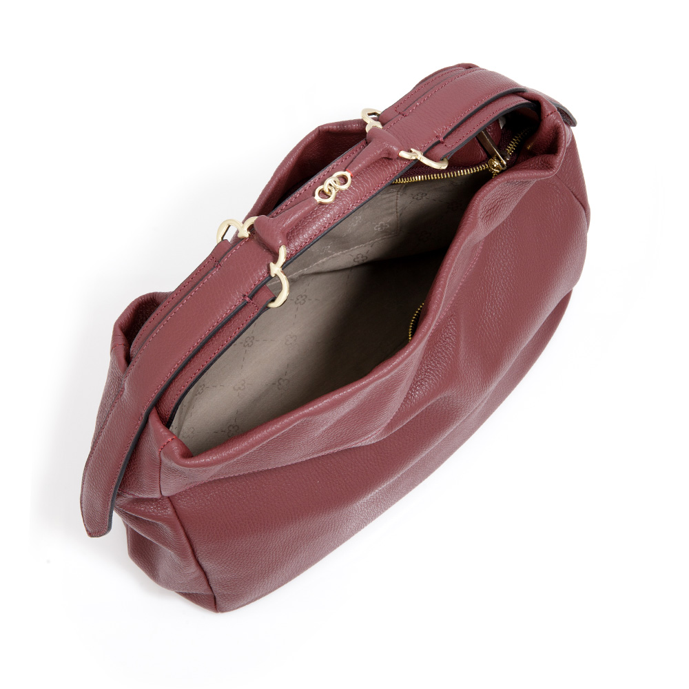 BOLSA CAPODARTE COURO BORGONHA HOBO image number 4