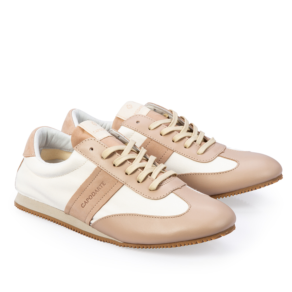 T&Ecirc;NIS NUDE SEDA COURO AMARRA&Ccedil;&Atilde;O SNEAKERS image number 1