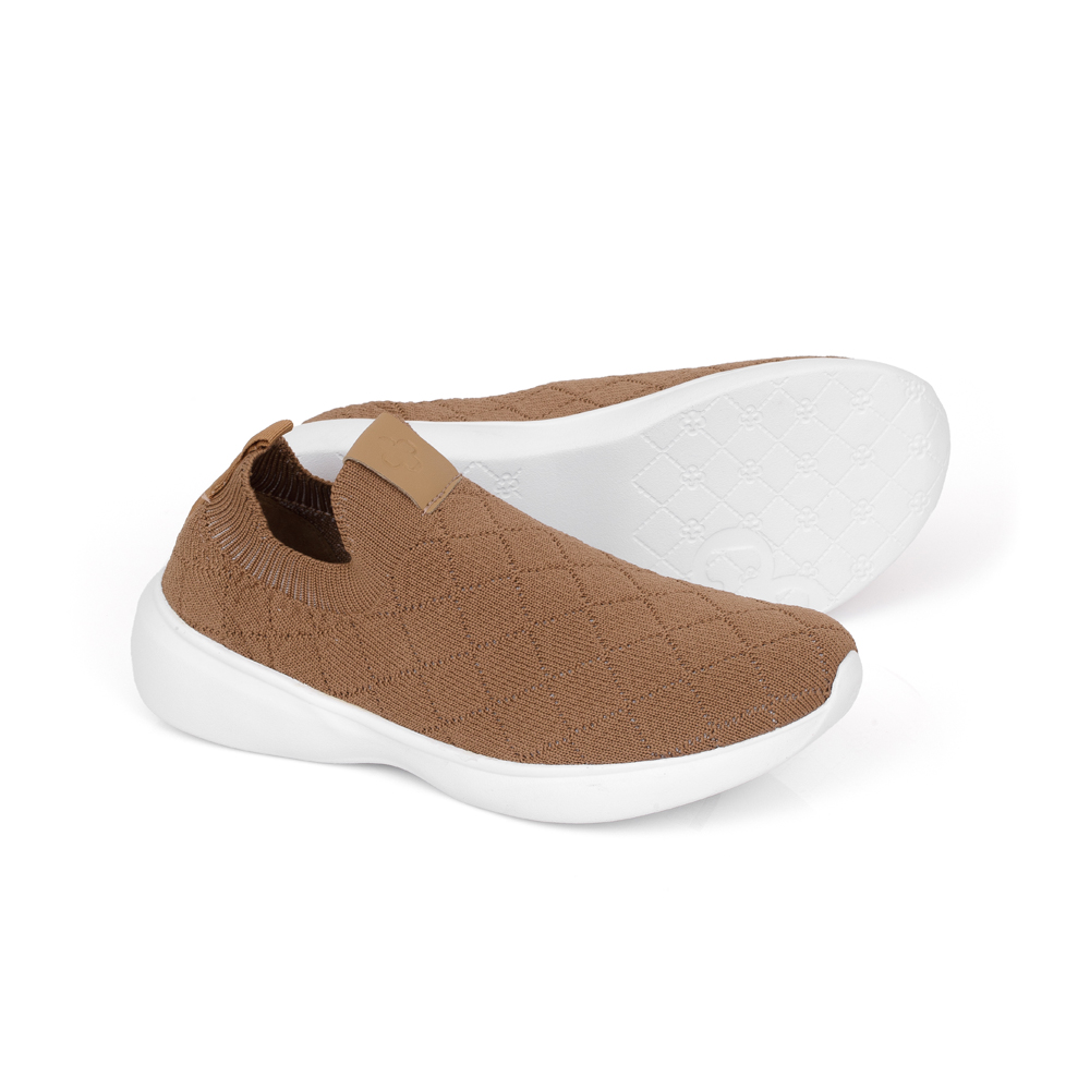 TÊNIS SLIP ON KNIT MATELASSÊ BEGE FEMININO image number 3