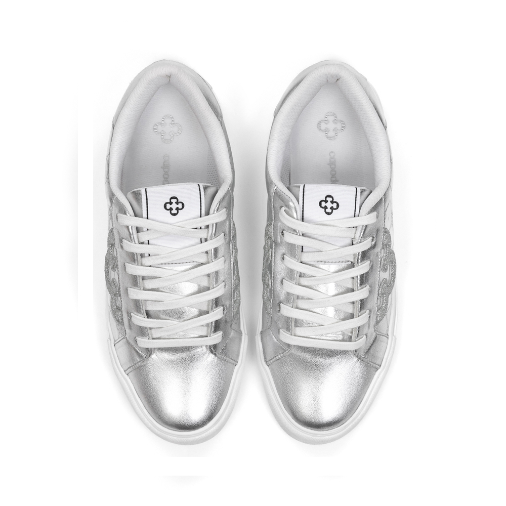 T&Ecirc;NIS FEMININO PRATA METALIZADO AMARRA&Ccedil;&Atilde;O MONOGRAMA image number 4