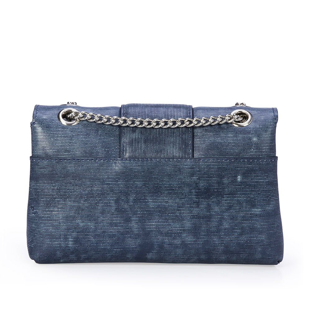 BOLSA PEQUENA DENIM DE COURO ALÇA CORRENTE image number 2