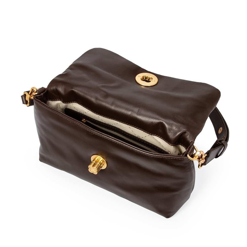 BOLSA SHOULDER BAG COURO CACAO image number 4