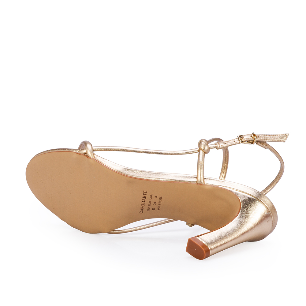 SAND&Aacute;LIA SALTO M&Eacute;DIO COURO DOURADA image number 3