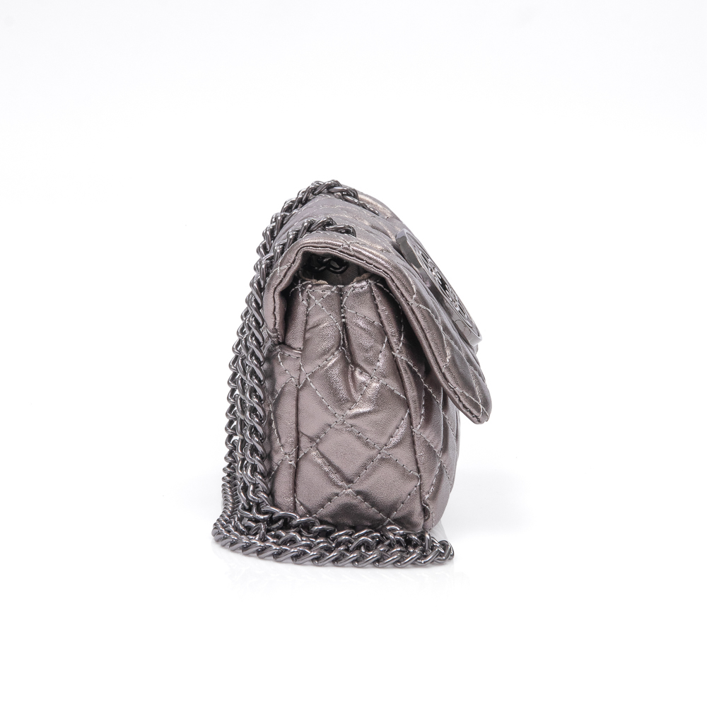 BOLSA PEQUENA COURO CINZA AL&Ccedil;A CORRENTE OLIVIA image number 3