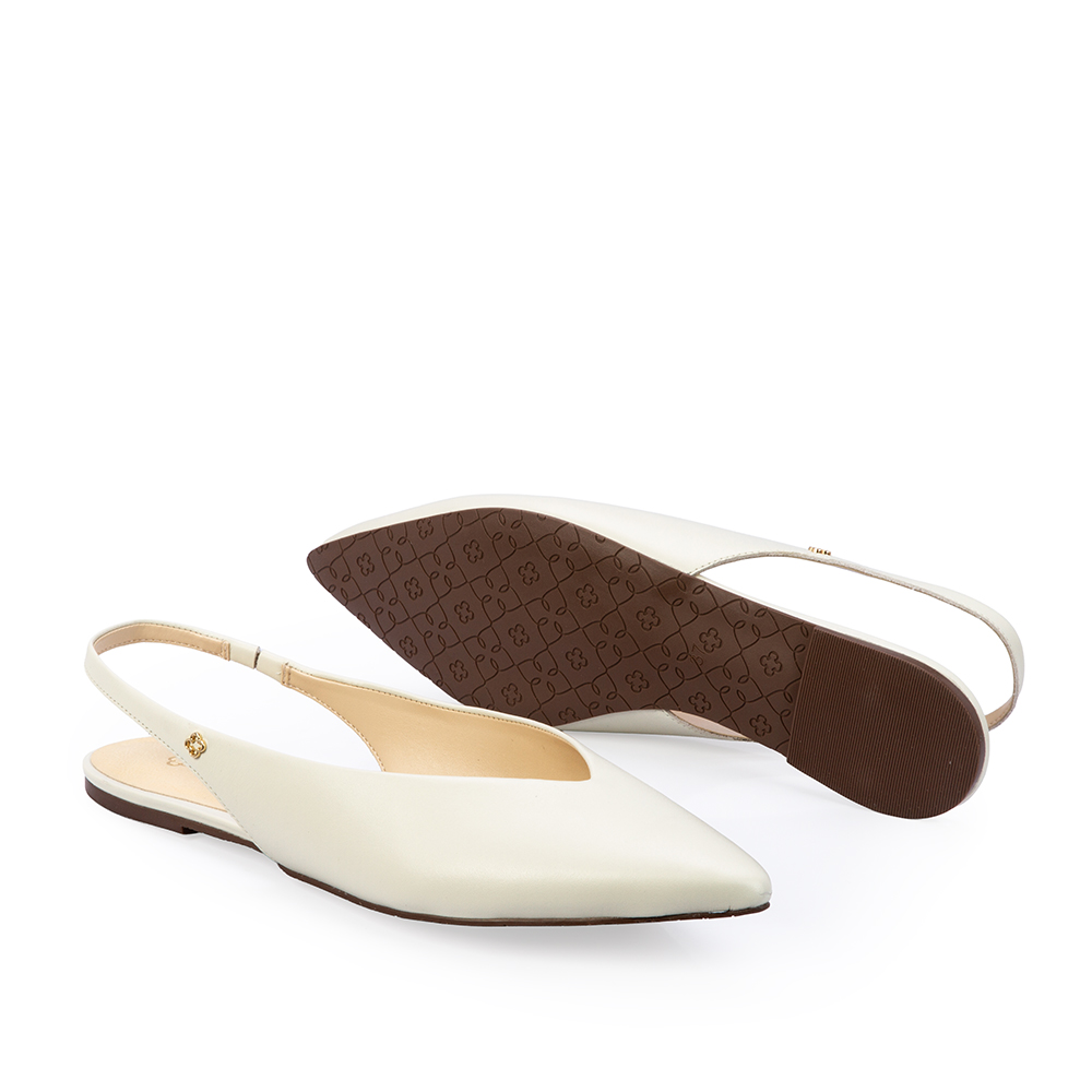 SAPATILHA SLINGBACK BRANCA DUNA DE COURO image number 3