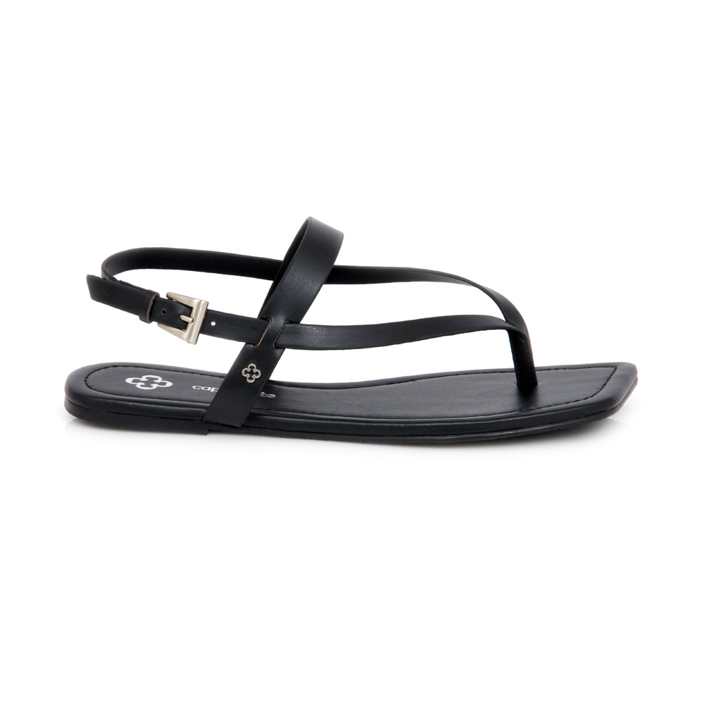 SAND&Aacute;LIA RASTEIRA PRETA BICO QUADRADO image number 0